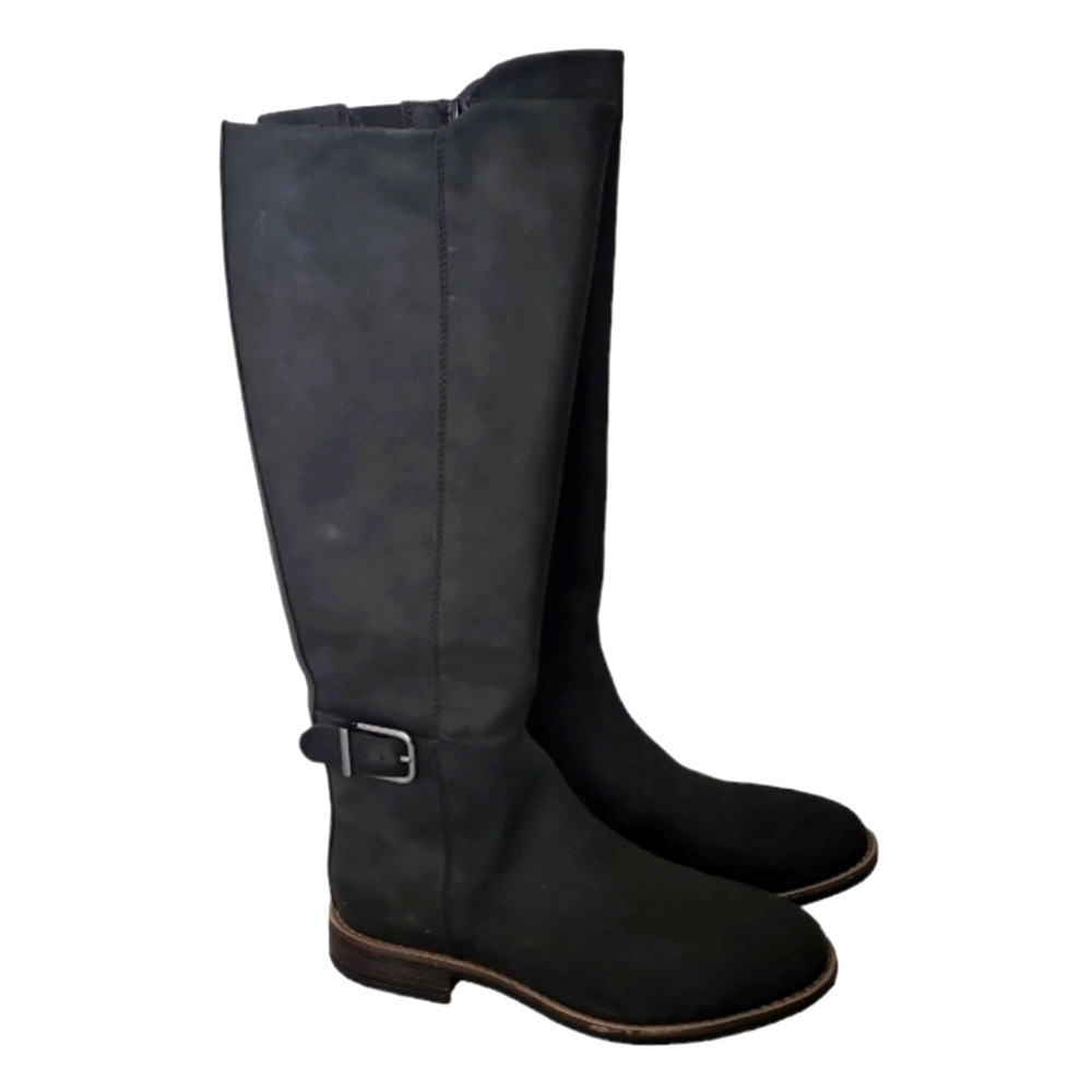 Clarks Women's Black Leather Camzin Branch Knee High Boots Size 5 NWOT